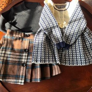 Bundle 3‼️Knitted sweater dress, Plaid skirt and title neck sweater